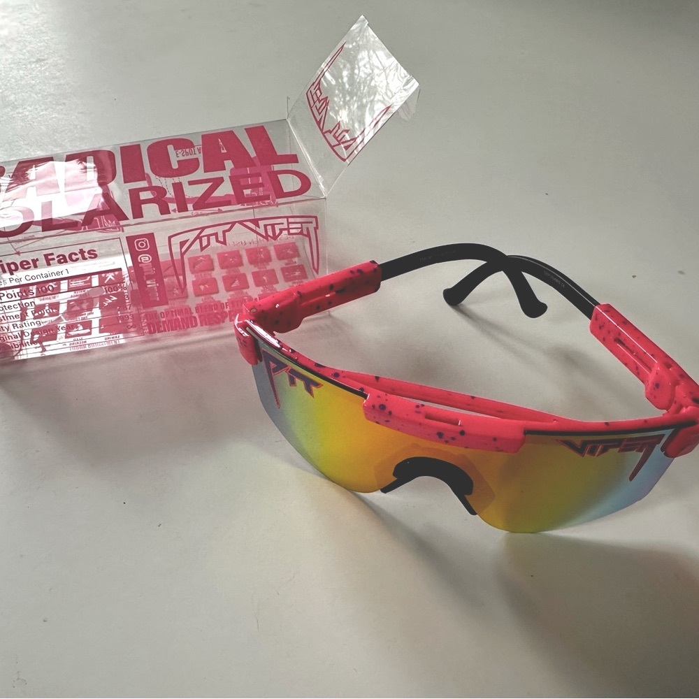 Brand New Pit Viper “Radical” polarized sunglasses with adjustable arms. Be rad!